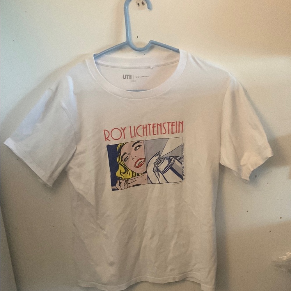 Beautiful Uniqlo Roy Lichtenstein White Cotton Tshirt SZ Medium